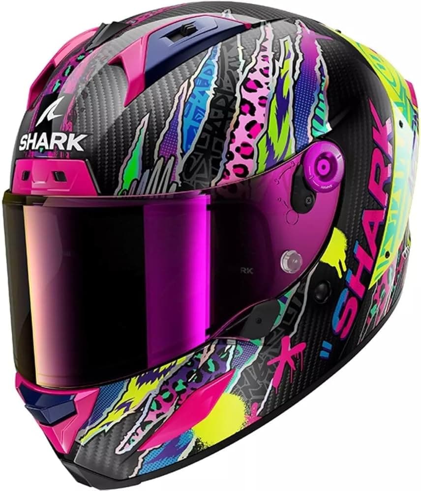 SHARK, Casque Moto Intégral Aeron Fawn Carbon Violet Yellow DVY, XL — photo 3/4