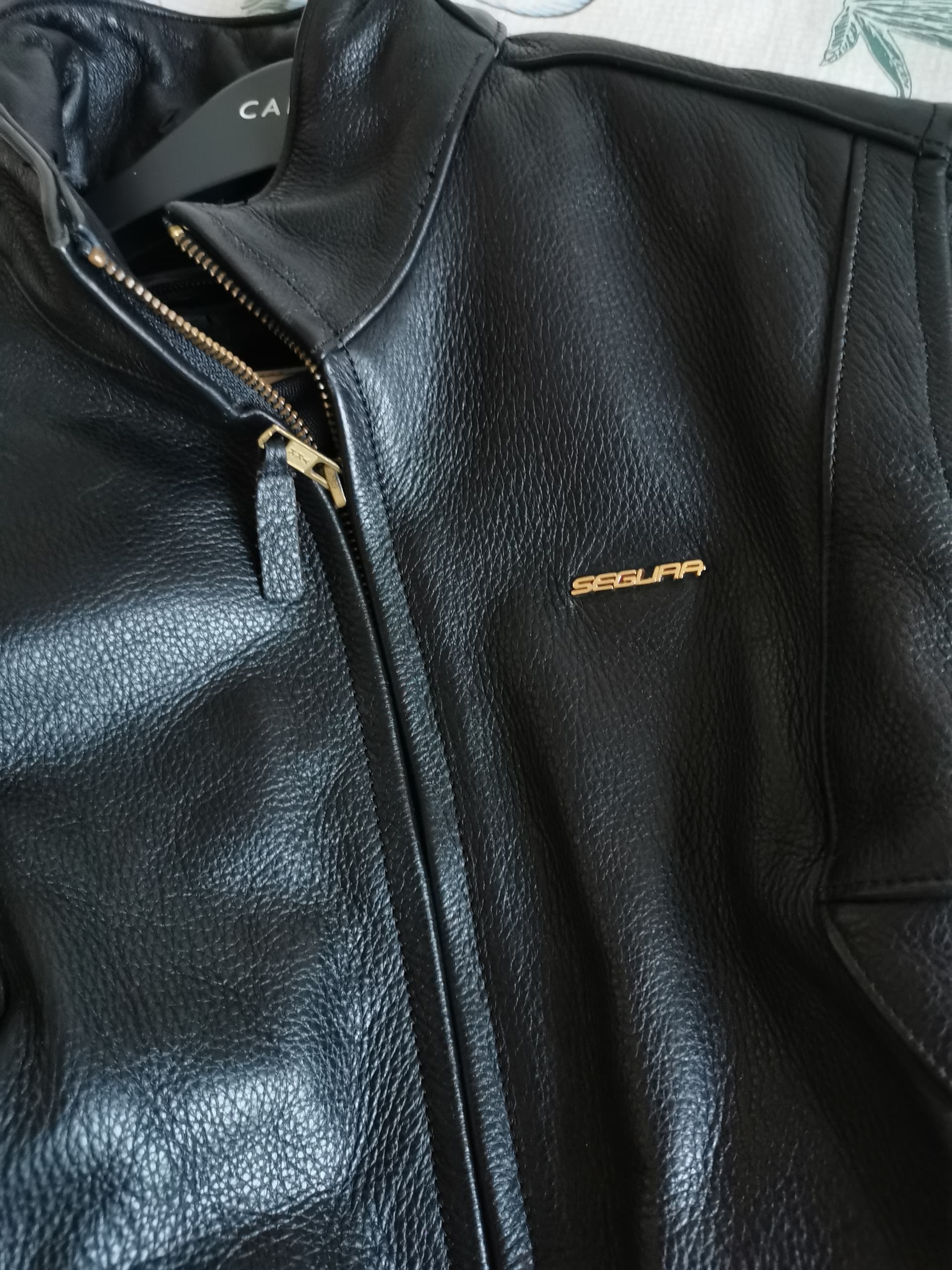 BLOUSON FEMME CUIR NOIR VACHETTE 100% SEGURA MODELE LADY BECKETE DOUBLURE+ PROTECTIONS COUDES ET EPAULES