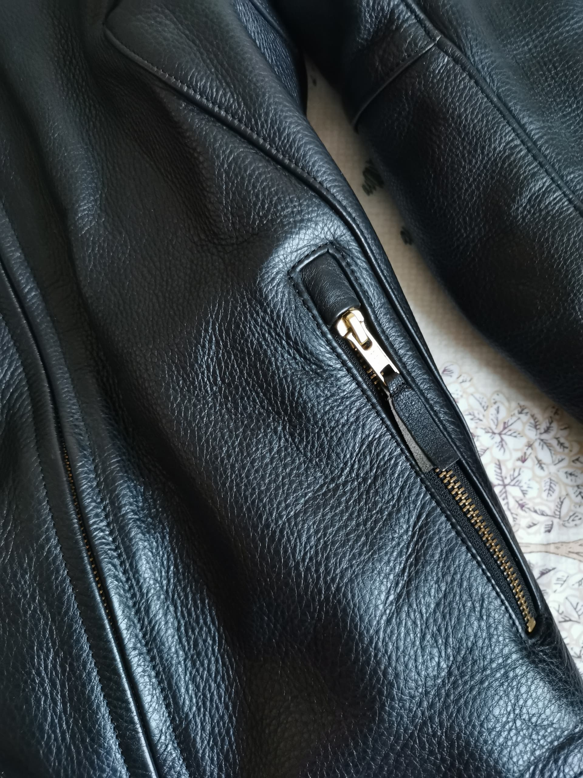 BLOUSON FEMME CUIR NOIR VACHETTE 100% SEGURA MODELE LADY BECKETE DOUBLURE+ PROTECTIONS COUDES ET EPAULES — photo 6/6