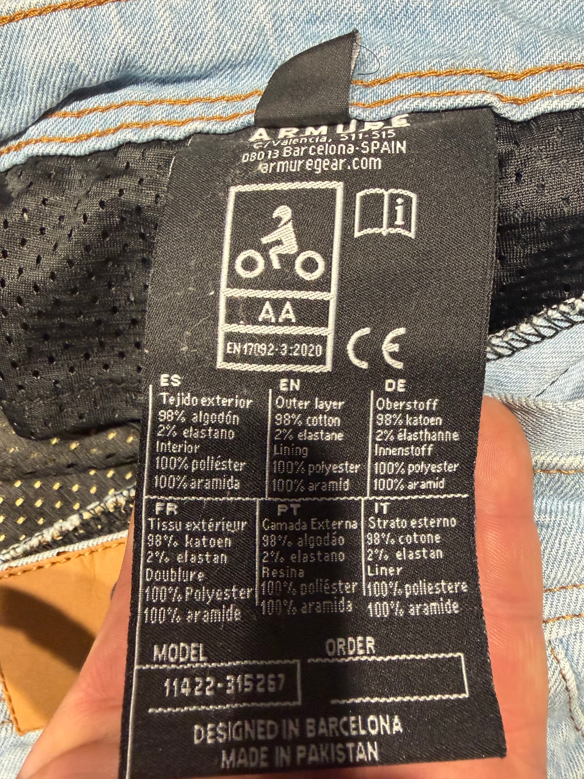 Jean moto femme armure 32/32 — photo 5/5
