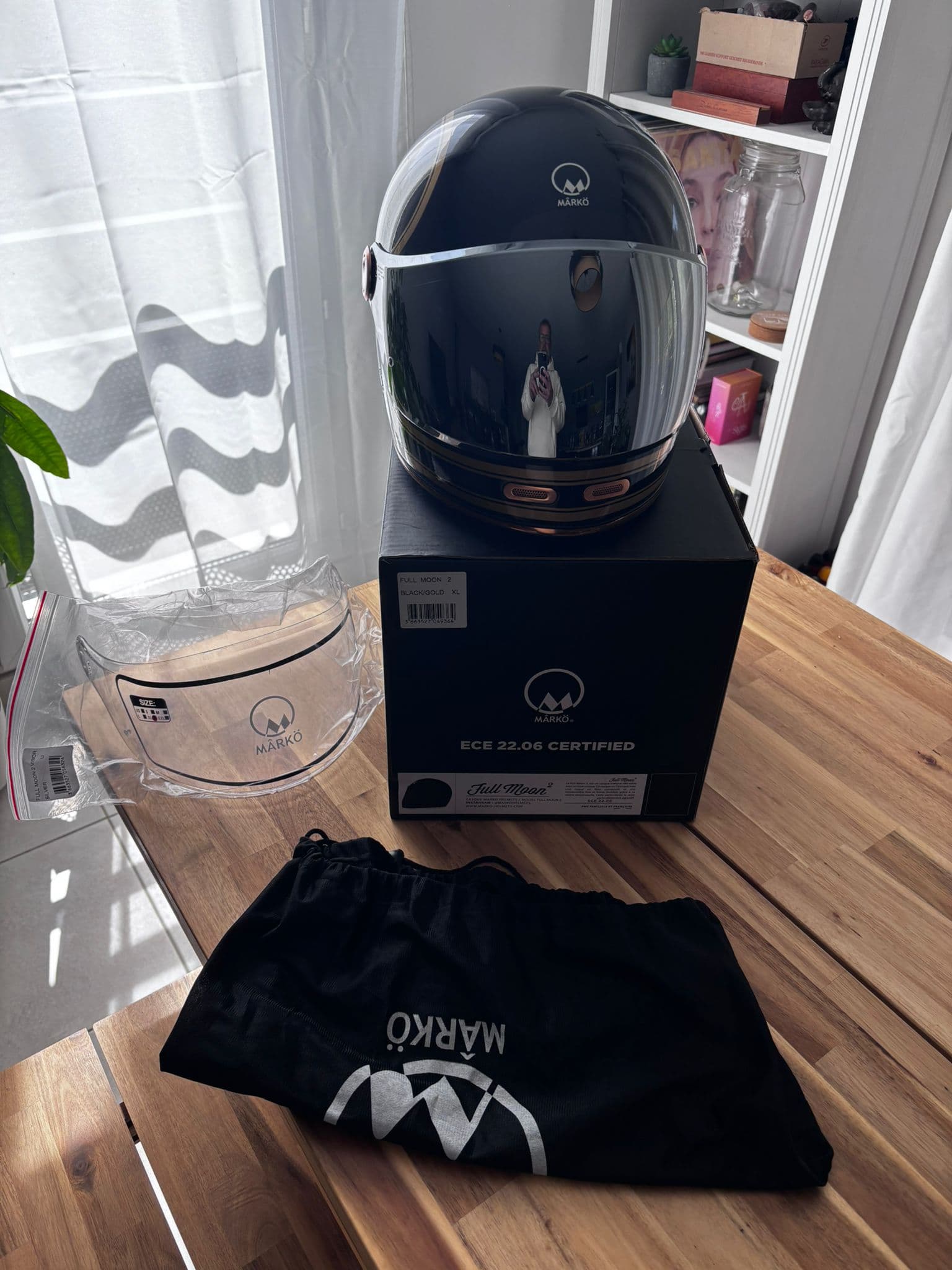 Casque Intégral Full Moon 2 - Mârkö Helmets - NOIR ET OR