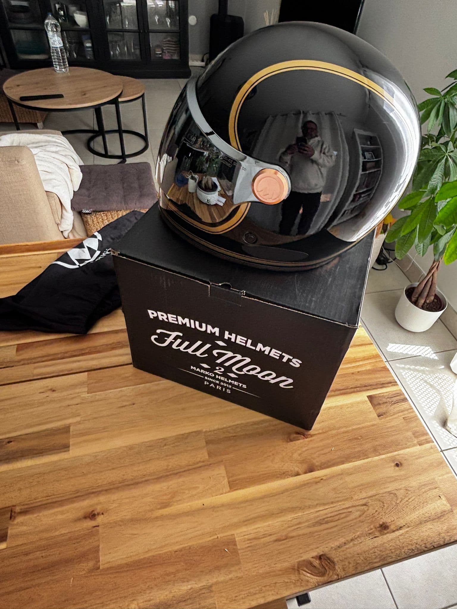 Casque Intégral Full Moon 2 - Mârkö Helmets - NOIR ET OR — photo 3/4