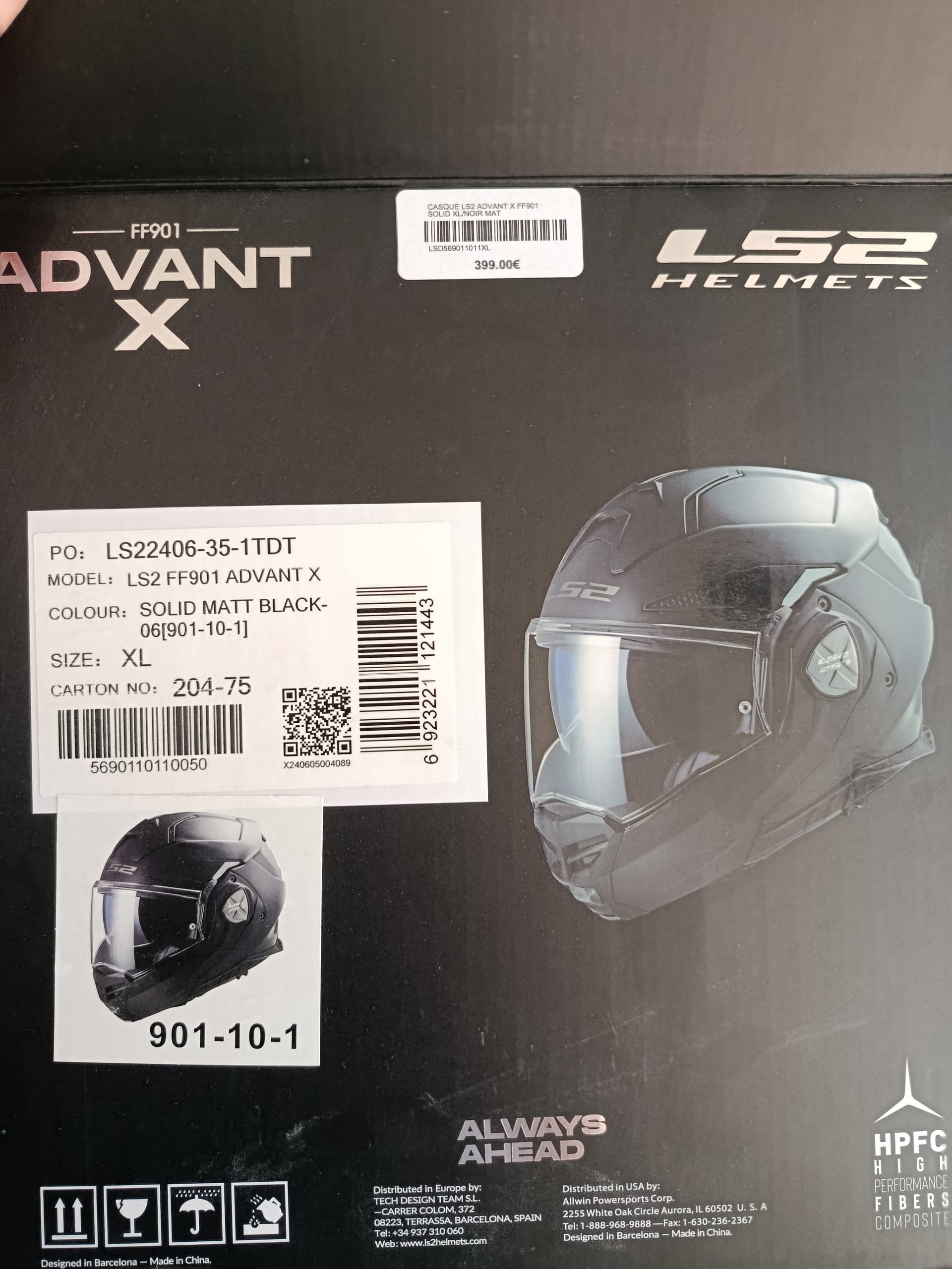 Casque modulable LS2 Advant X neuf – noir mat – taille XL – jamais porté — photo 2/6