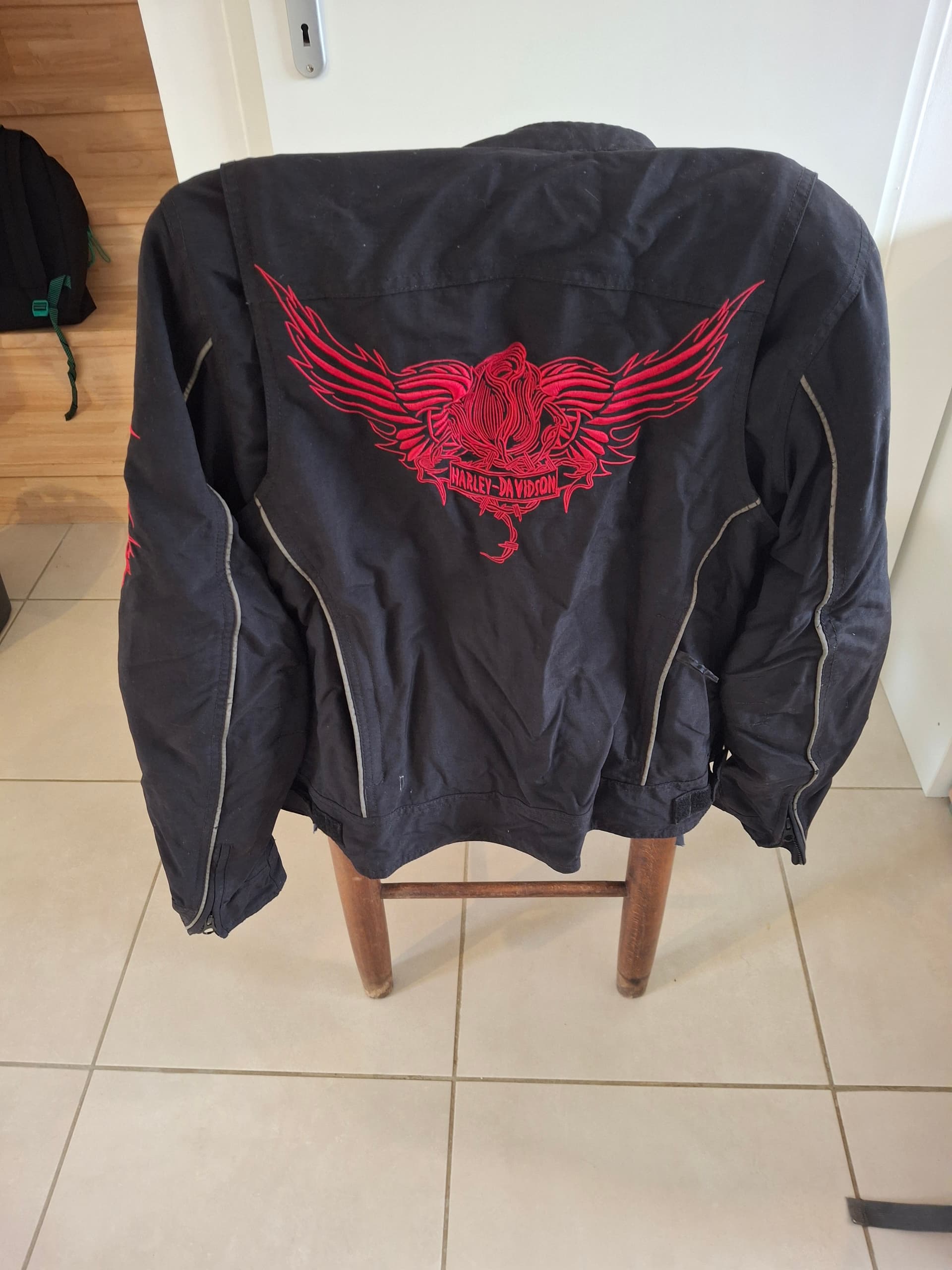 Blouson textile femme Harley Davidson broderie rouge taille S — photo 4/5