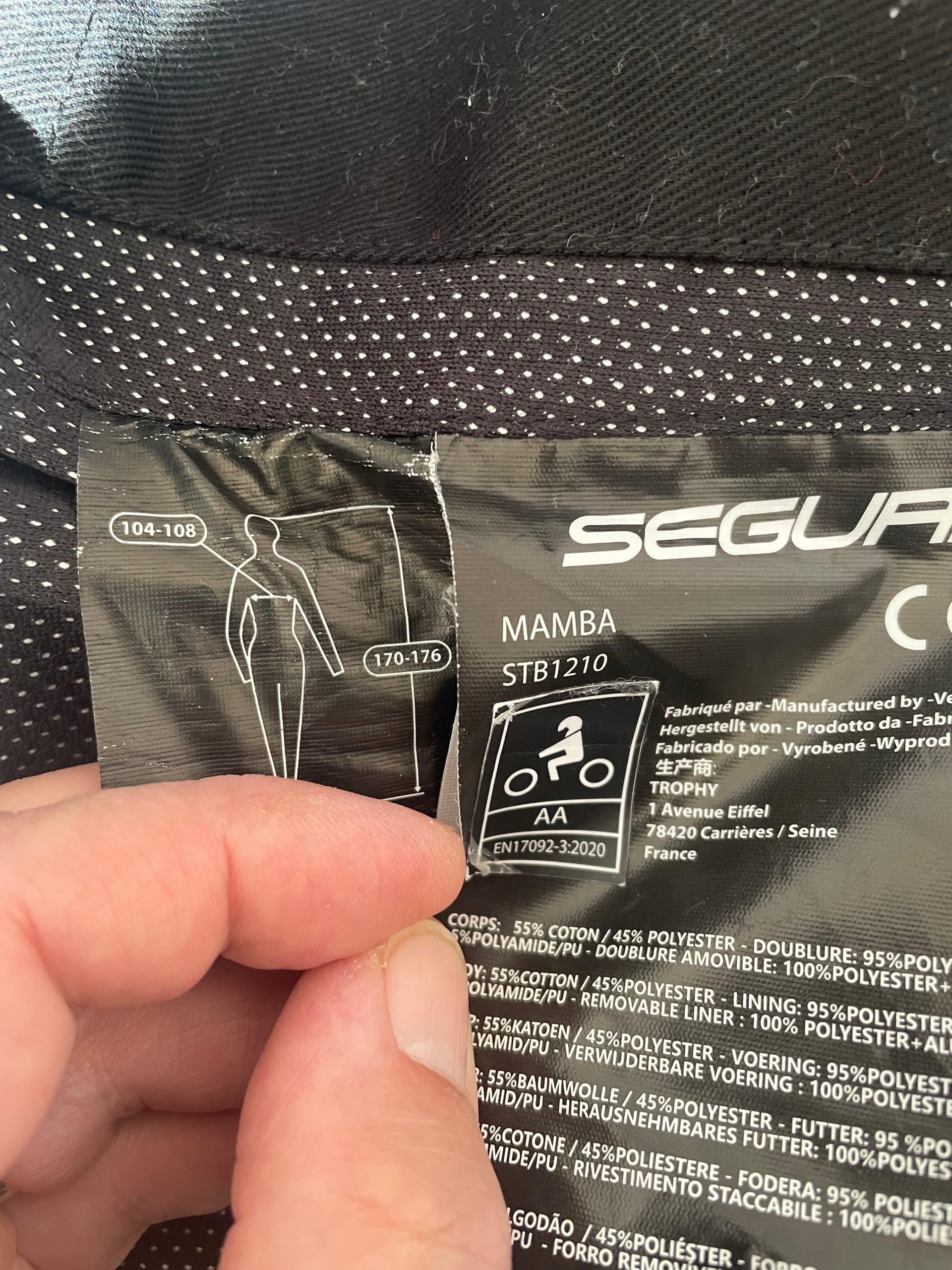 Veste Segura Mamba + dorsale — photo 4/6
