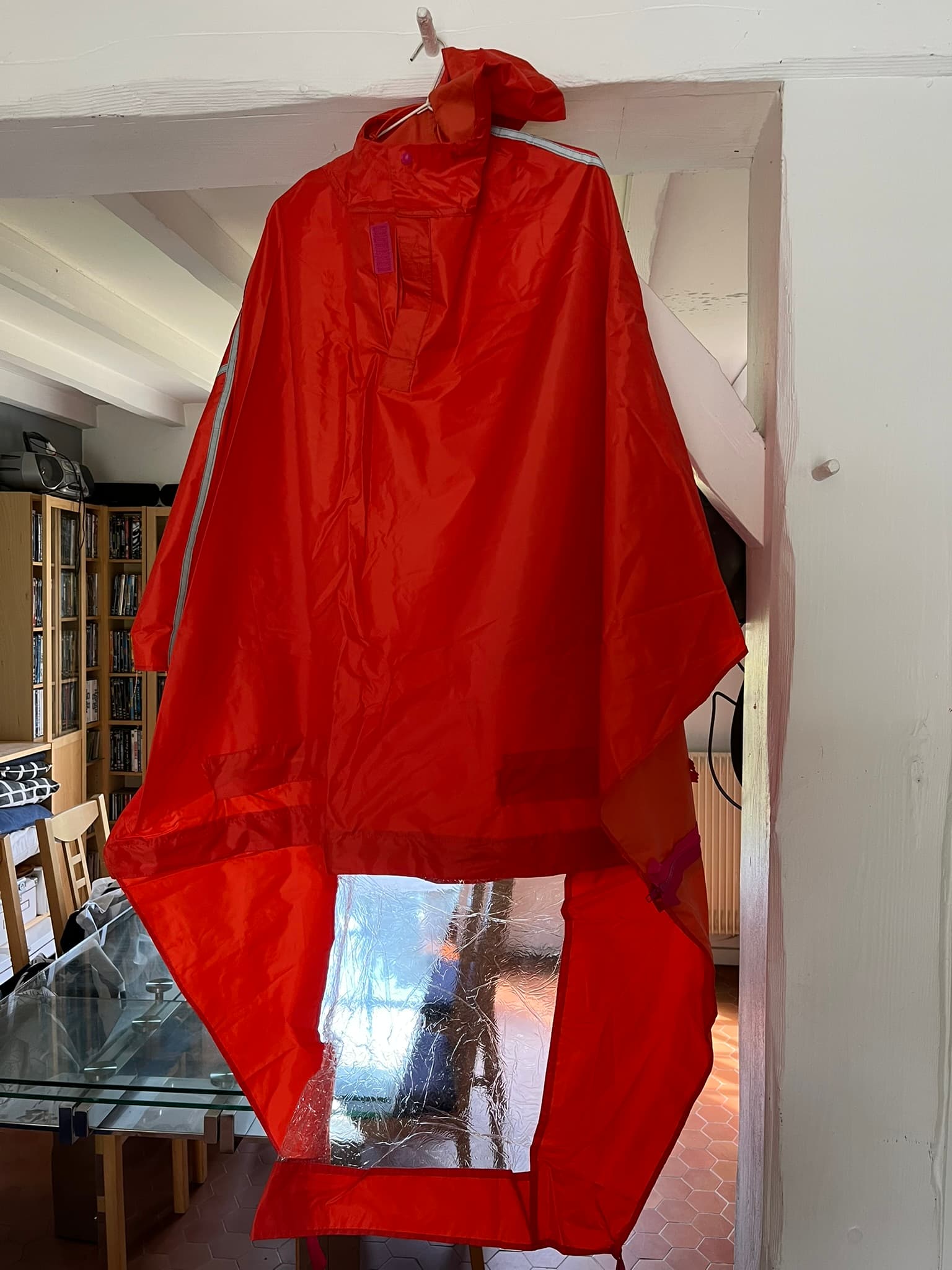 Poncho de pluie allongé moto/scooter haute visibilité transformable Taille S/M