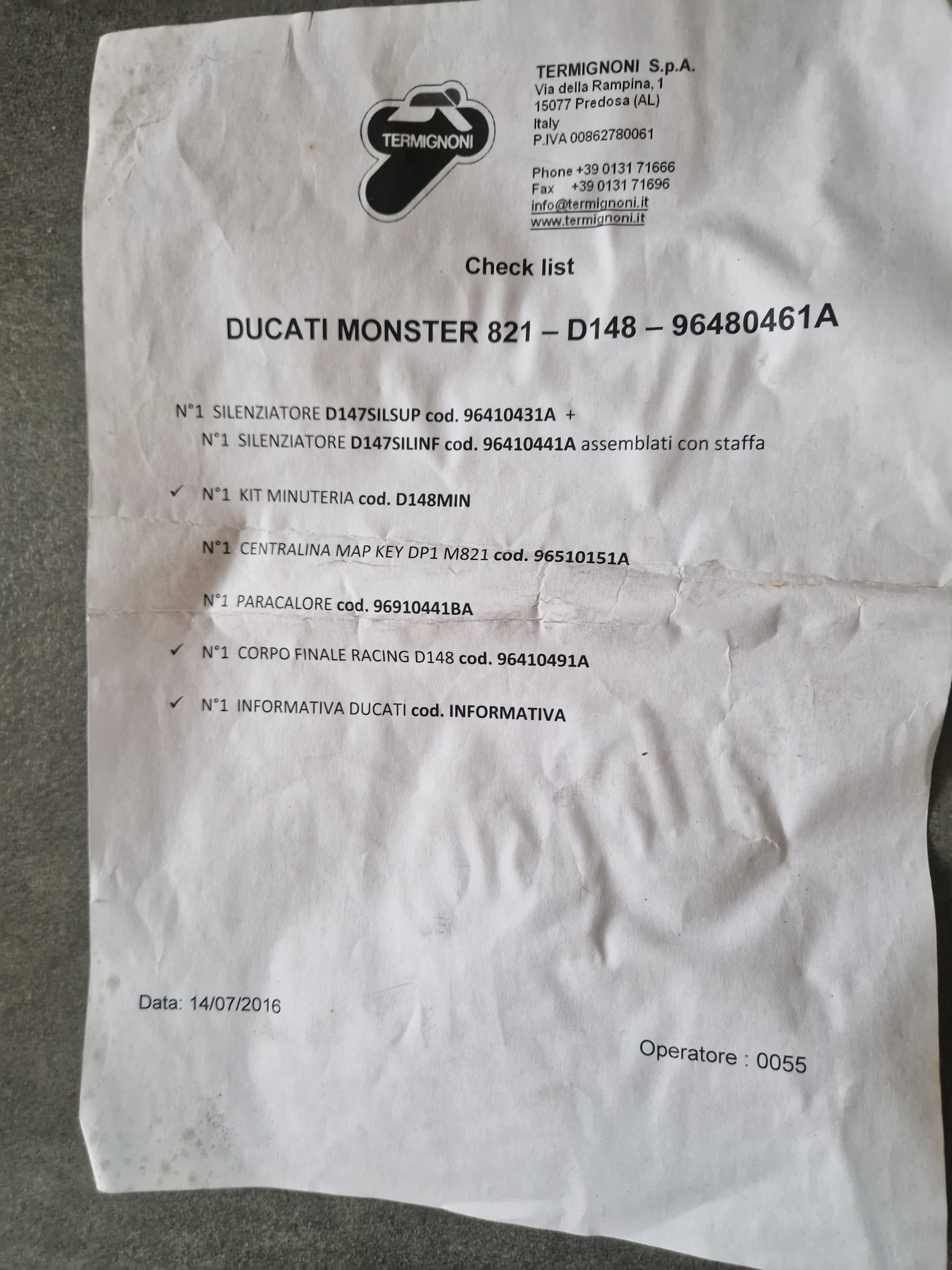 Silencieux termignoni pour ducati 821 — photo 4/5