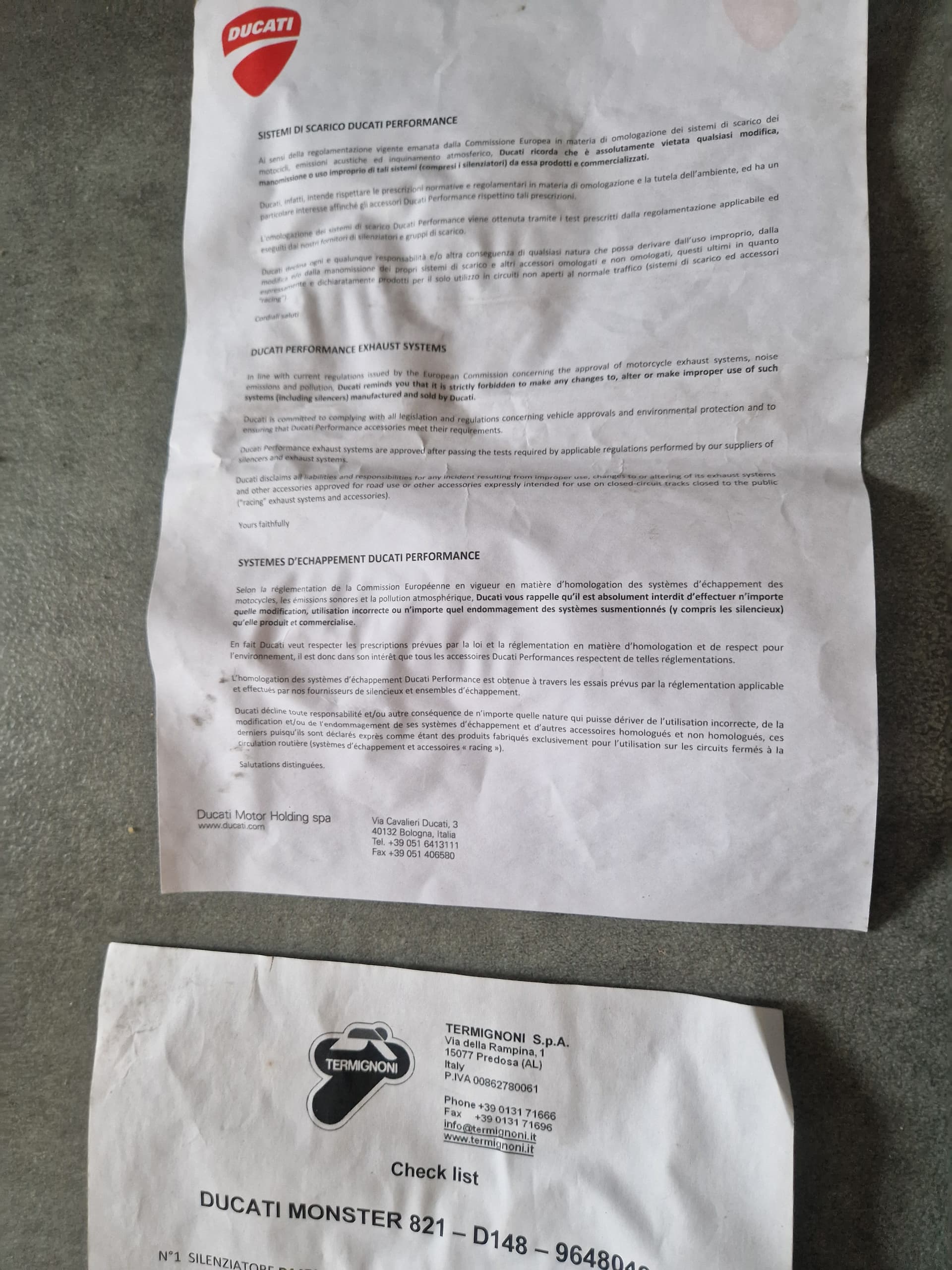 Silencieux termignoni pour ducati 821 — photo 5/5