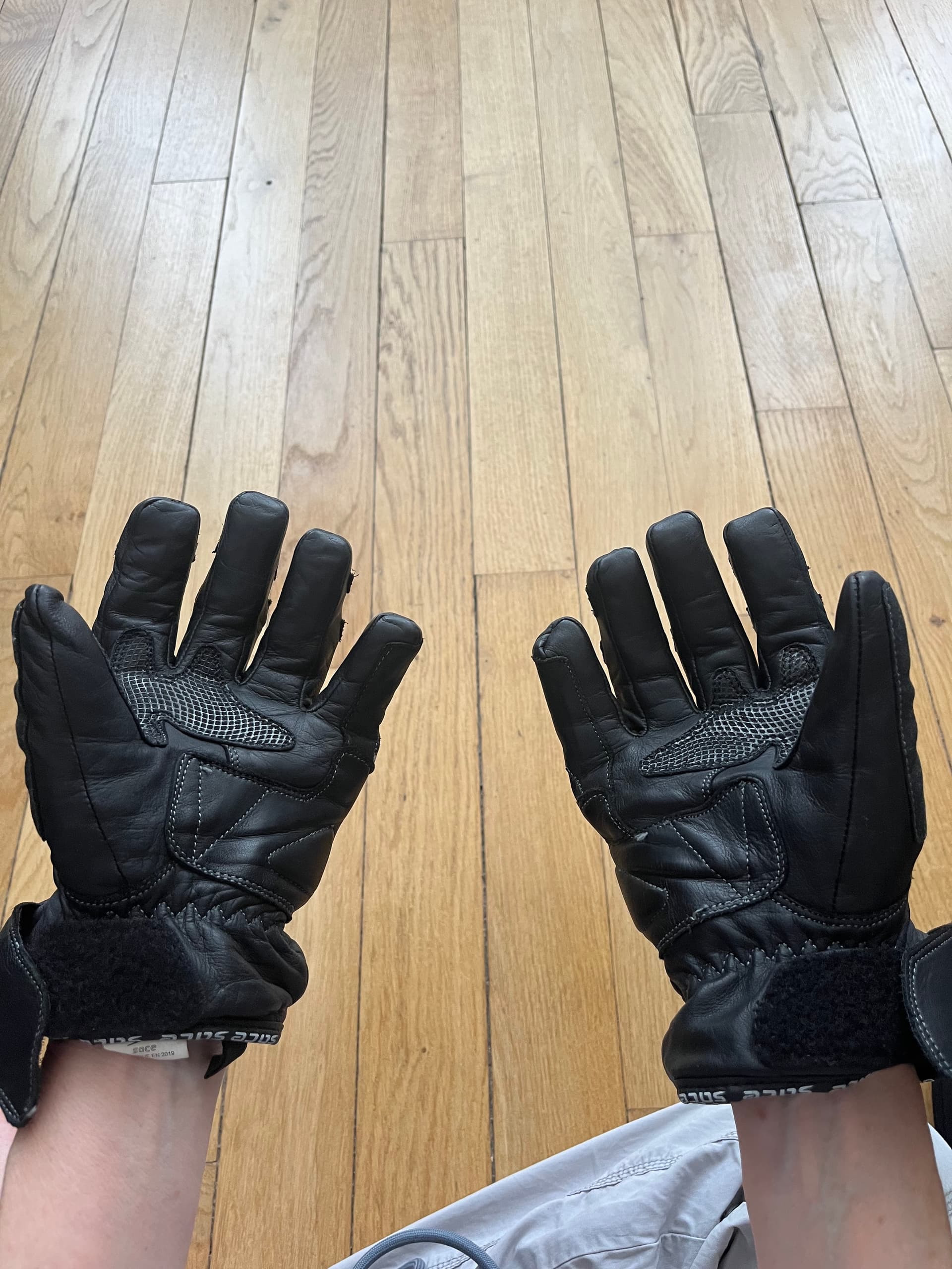 Gants de moto en cuir coqués – Noir - Homme — photo 2/2