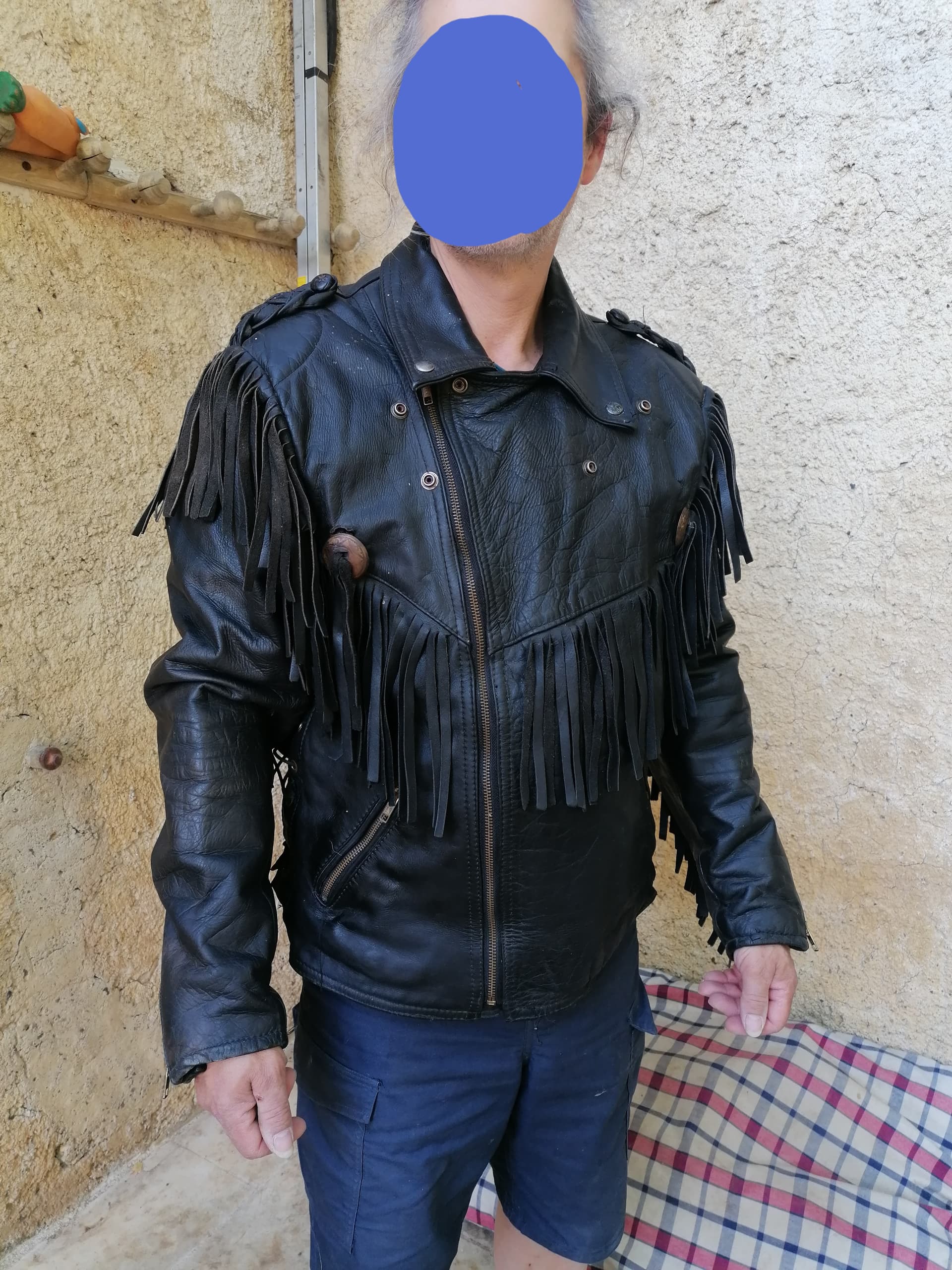 Blouson à frange cuir